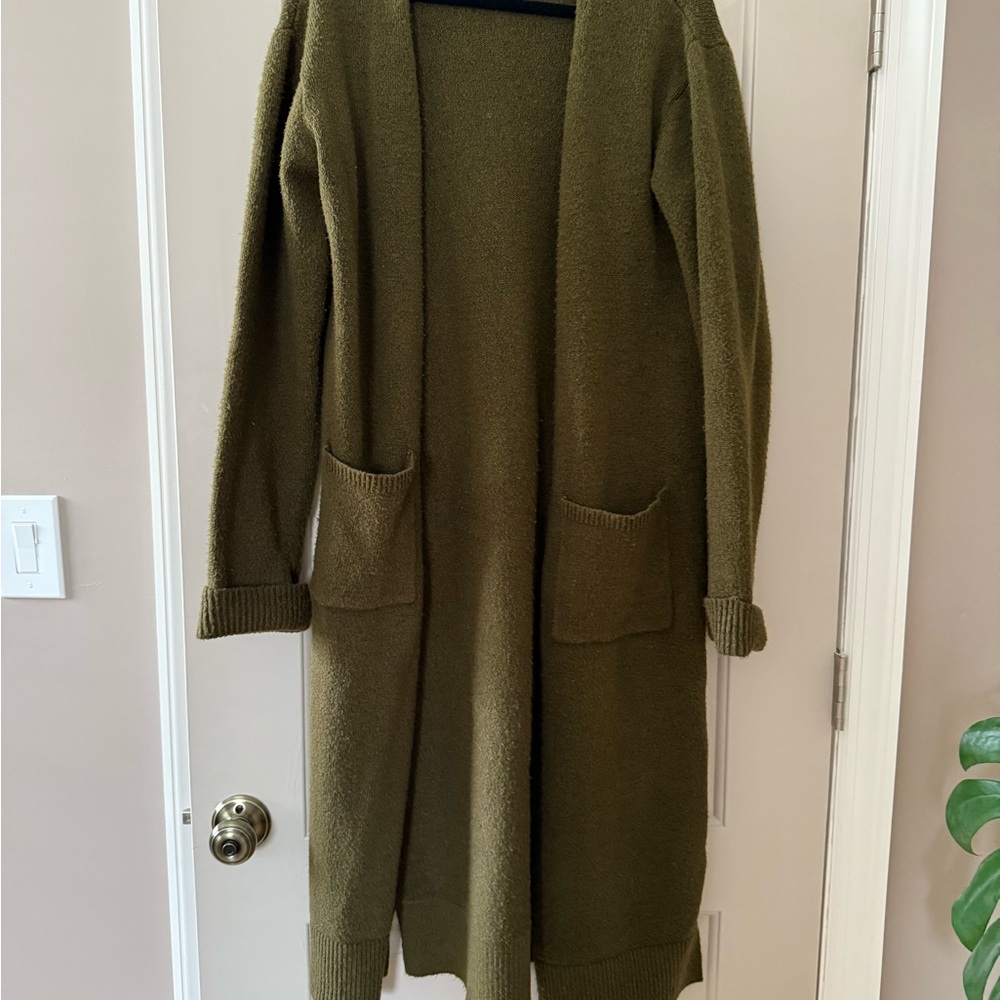 Olive Green Women's Sweater Cardigan